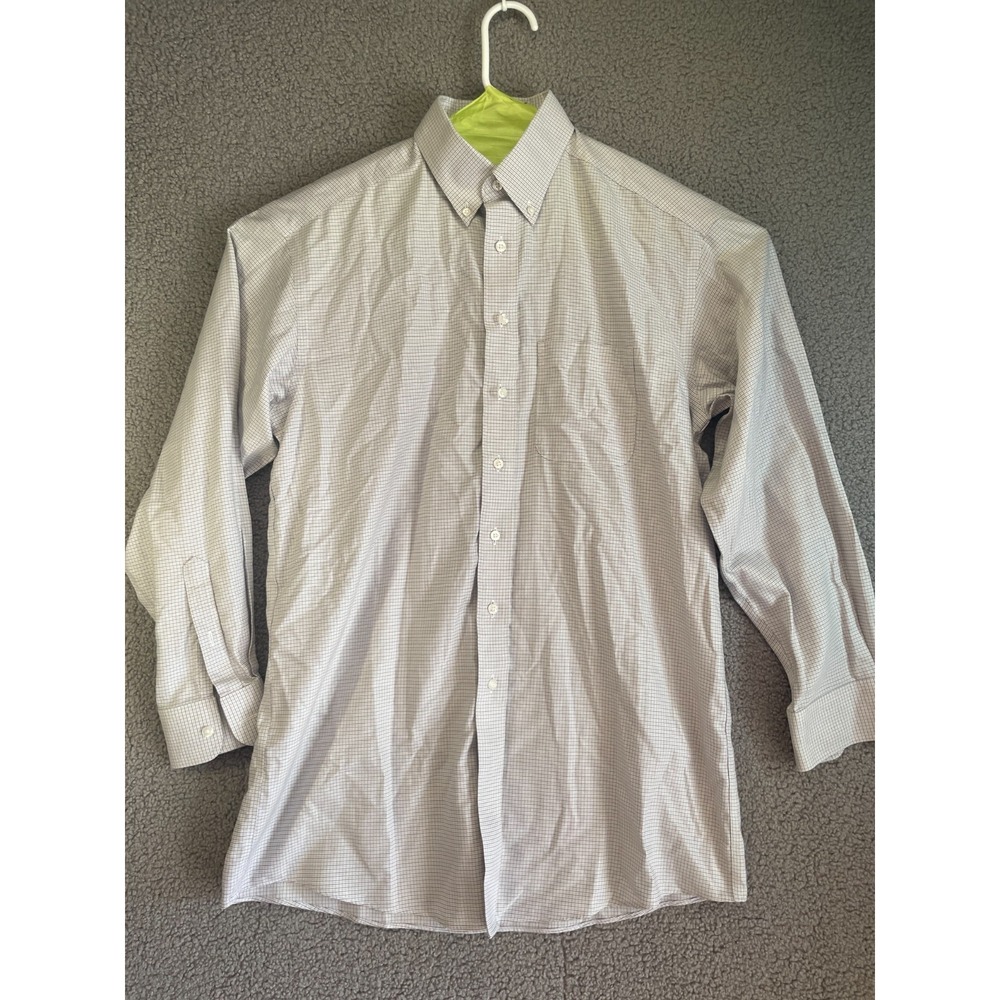 Roundtree & Yorke Gold Label Shirt Mens 15.5 34 Non-Iron Pinpoint Dress